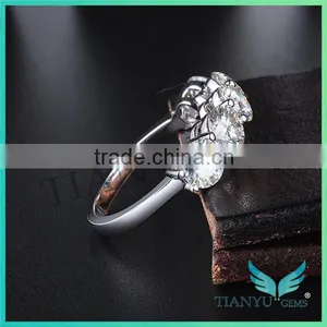 New Style Fashion Artificial Diamond Jewellery 925 Sterling Sliver Wedding Rings Round Cut Moissanite Gems for Rings Price thumbnail-3