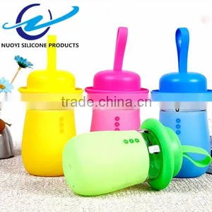 Hot Sale Cartoon Glass Water Bottle Mini Big Bai Silicone Cup Sleeve thumbnail-1