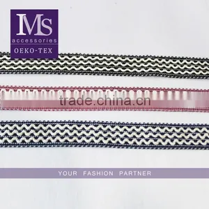 High Qualoity 2cm Width Wave Embroidery Elastic Webbing Wholesale thumbnail-1