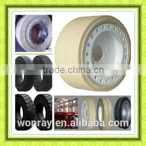 16x4 Solid Tire With Brake for Bobcat, Wheel for Lifting Platform thumbnail-1