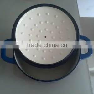 Cast Iron Enamelled Wok, Cast Iron Wok, Enamel Coated Pan thumbnail-2