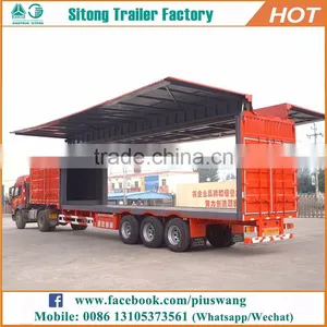 Factory Direct 3 Axles Wing Open Van Semi Trailers Wing Body Enclosed Cargo Trailer thumbnail-3
