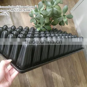 90mm Deep 72 Cells Black PS Plastic Plug Forest Nursery Seedling Planting Tray Multiple Use thumbnail-1