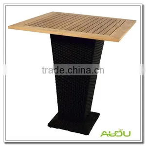 Audu Patio Bar Set/Patio 5 Pieces Knock Down Wood Bar Table Set thumbnail-2