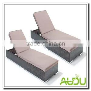 Audu Flat Base Two Rattan Sun Lounger Set thumbnail-1