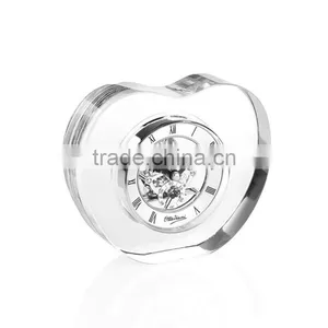2016 Heart Shape Crystal Gifts,transparents Crystal Clock thumbnail-1