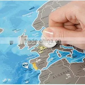 Detailed World Map With Scratch off Stickers Large Size and Tube Packaging AMA-08 thumbnail-3