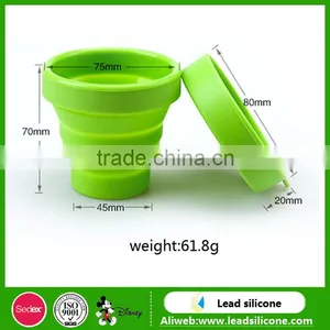 Heat Resistant Collapsible Double Wall Glass Cup With Silicone Lid thumbnail-2
