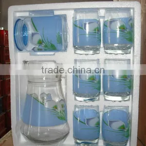Popular Glassware Drinking Set With Decal for South American Market thumbnail-1