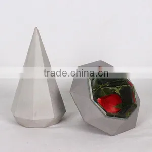 Geometrical Shape Inlaid Mirror Natural Plain Concrete Designer Home Decor thumbnail-4