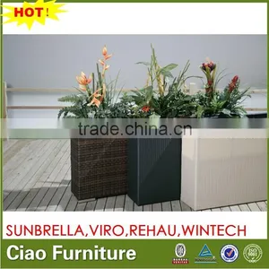 Outdoor Durable Aluminum Frame Rattan Big Flower Pot thumbnail-1