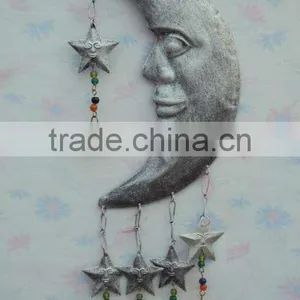 Decorative Sun Moon Bell Hangings, Decorative Cast Iron Hanging Bells, Antique Hanging Bells, Indian Art Hanging Bells, thumbnail-1