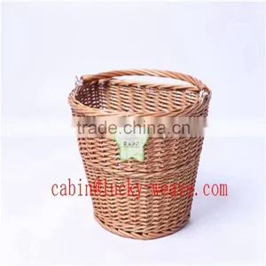 Hand Woven Natural Wicker Bicycle Basket thumbnail-1