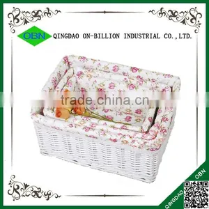 Wicker Storage Xmas Gift Hamper Basket With Linning With 3 Sizes thumbnail-3