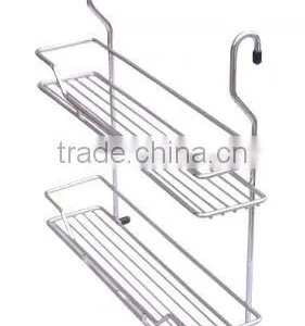 2-tier Bath Rack Wall-mounted 2 Tier Bath Storage Rack Bath Shelf Metal Bath Rack Wire Bath Rack thumbnail-1