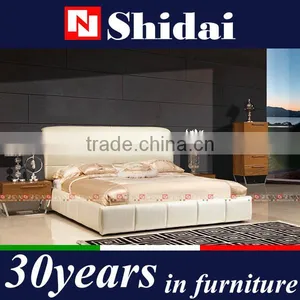 Affordable Best Price Modern Bedroom Furniture, King Size Leather Bed thumbnail-2
