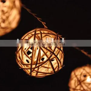 20 Bulbs Handmade Classic White Rattan Ball Fairy Lights thumbnail-3
