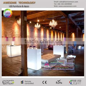High-gloss White Acrylic Framed Modular Lighted Portable Pedestals (TA110A) thumbnail-3