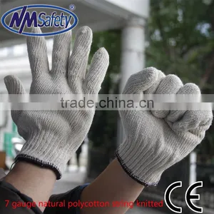 NMSAFETY Natural Polycotton String Knitted Gloves Work Gloves Bulk thumbnail-1