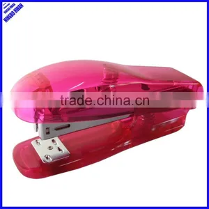 2015 Transparent Standard Desktop Plastic Clear Pink Stapler thumbnail-1