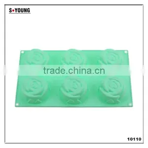 10110 6pcs Roses Shaped Silicone Chocolate Mould and Mold thumbnail-1