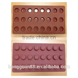 FDA Food Grade Silicone 24 Cups Round Shape Silicone Chocolate Molds Chocolate Maker Online Selling Silicone Cake Molds thumbnail-1