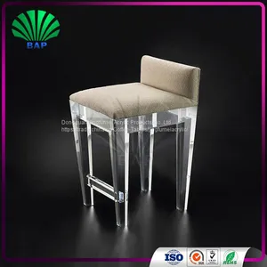 High End Leisure Bar Stool Soft Cushion Acrylic Stool Milk Tea Shop Relax Stool thumbnail-2