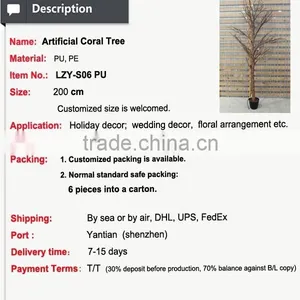 Popular Products Party Hall Decoration Coral Tree Lighted Wedding Centerpieces thumbnail-2