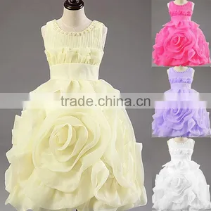 Retail Hot! New Year Party Baby Clothing Cotton Girl Dress, Elegant and Stylish Design Cascading Elsa Princess Dress thumbnail-1