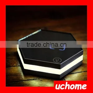 UCHOME Multifunctional Digital Alarm Clock With Flat Mirror and Touch Dimmable Night Light Temperature Display USB Rechargeable thumbnail-2