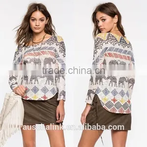 Ladies Elephant Parade Long Sleeve Fashion t Shirt Low Price thumbnail-6