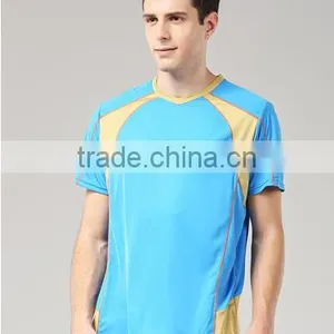 2017 Casual 100%polyester Micro v Neck Short Sleeve Mens t Shirt thumbnail-2