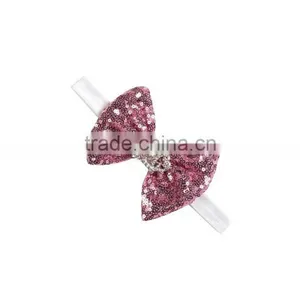 Latest Design Newborn Baby Fashion Sequin Headband Glitter Sequin Bow Baby Headband thumbnail-5