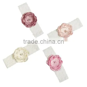 Cheap Custom Design Cute Lace Bow Headband Haic Clips Fabric Kids Hair Baby Headband for Child thumbnail-1