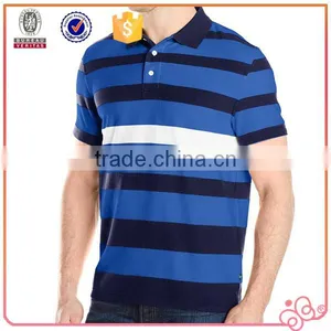 2016 Custom Logo Striped Colorful Man Polos Shirt thumbnail-3