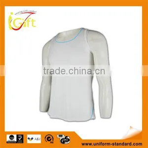 China Manufactory High Quality Dri-fit White Low MOQ Custom Vests thumbnail-1