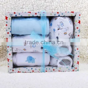 Baby 5pcs Clothing Gift Set Box/baby Wear/cotton Newborn Baby Clothing/baby Garments/wholesale Clothing thumbnail-1