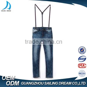 OEM Service Suspender Trousers Fashion Kids Denim Jeans Plus Size Rompers thumbnail-1