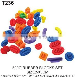 500g Soft Rubber Connecting Round Building Blocks Educational Toys For Kids thumbnail-4