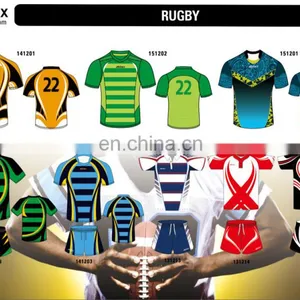High Quality Durable Tear Resistance Breathable Rugby Jerseys Free Custom thumbnail-1