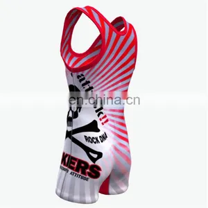 Sublimated Cool Cheap Wrestling Singlets for Sale thumbnail-5