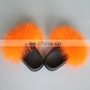 Children Style Baby Cute Genuine Fox Fur Slipper Wholesale Fashion Fur Slippers thumbnail-3