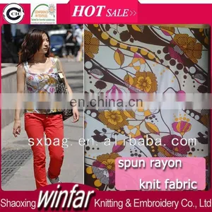 Shaoxing Winfar Spandex Knitting Printed 100 Viscose Rayon Fabric for Garment thumbnail-1