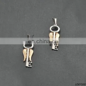 Two Tone Platting Color Flying Key Earrings thumbnail-1