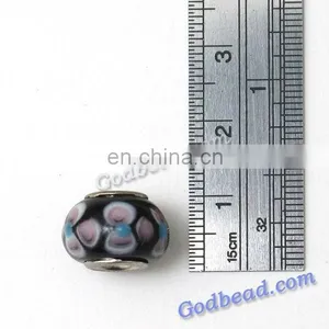 P501 Colourful Glass Bead Wholesale Handmade Murano Lampwork Glass European Beads Fit for Charm Bracelets thumbnail-1