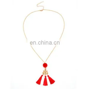 Fashion Jewelry Bohemian Earring Women Long Red Tassel Fringe Dangle Earring thumbnail-3