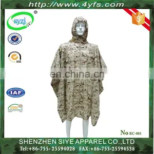 Factory Price Desert Camo Long PVC Raincoat thumbnail-1