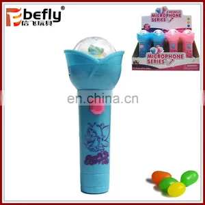 Girls Pretend Game Plastic Electric Microphone Toy With Candy thumbnail-1
