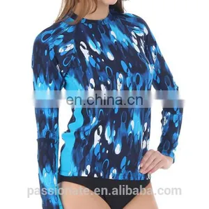 Full Printed Custom Made Long Sleeve Rush Guard/rashguard for Women thumbnail-3