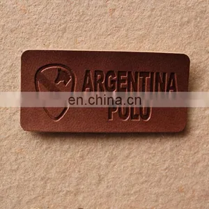 Embossed Metal Logo Leather Label/Leather Patch thumbnail-1